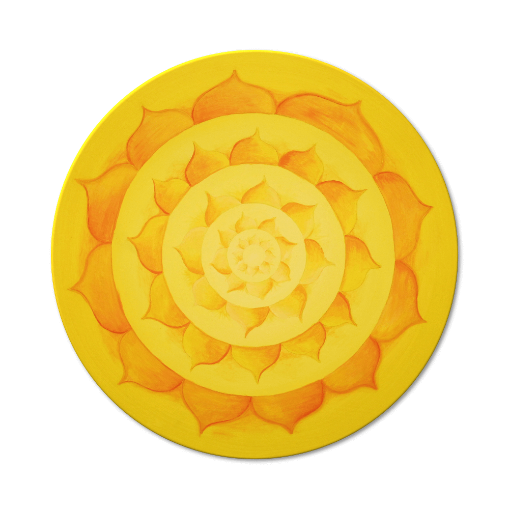 Wandbild Energiebild Lotussonne Mandala Gold Frontalbild